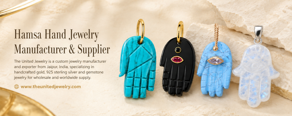 The United Jewelry is a Hamsa hand jewelry manufacturer and supplier in Jaipur