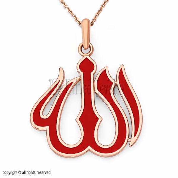 Dainty Handmade 925 Sterling Silver Designer Allah Pendant Necklace Jewelry