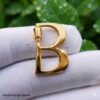18k Gold Plated Handmade "B" Initial Letter Carabiner Clasp Lock Jewelry