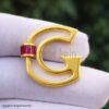G Letter Alphabet Baguette Carabiner Clasp Lock Jewelry Findings 925 Sterling Silver