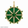 Handmade 925 Sterling Silver Malachite, Emerald & Diamond Charm Pendant