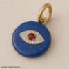 Lapis Lazuli Evil Eye Pendant: 925 Sterling Silver, Gold-Plated Amulet
