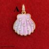 925 Sterling Silver Pink Scallop Shell Pendant, Gold Plated Coastal Charm