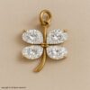 925 Sterling Silver Moissanite Clover Pendant, Dainty Lucky Charm Necklace, Minimal Gold Plated Jewelry