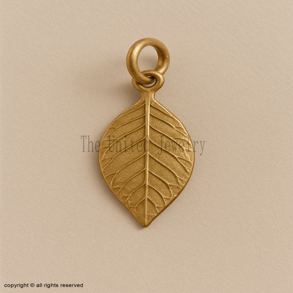 925 Sterling Silver Leaf Charm Pendant, Botanical Nature Jewelry, Minimalist Gift