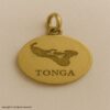 Sterling Silver Tonga Map Pendant, Engraved Country Jewelry, Travel Souvenir