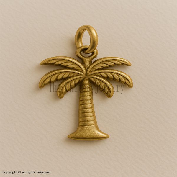 925 Sterling Silver Palm Tree Pendant, Tropical Charm Necklace, Minimalist Beach Jewelry