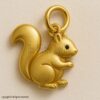 Gold Plated Sterling Silver Squirrel Pendant - Woodland Animal Necklace