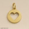 Heart Cut Out Pendant 925 Sterling Silver | Minimalist Love Necklace | Valentine Gift for Her | Engravable Round Charm