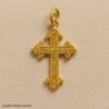 925 Sterling Silver Cross Pendant Gold Plated, Vintage Engraved Christian Cross Charm, Religious Necklace