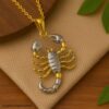 Sterling Silver Scorpio Pendant - Two-Tone Gold Scorpion Necklace