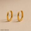 Solid 925 Sterling Silver Gold Hoop Earrings, Minimalist Huggie, Everyday Lightweight Jewelry