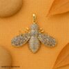 Sterling Silver Bee Pendant with Diamond Accents, Nature Inspired Charm