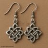 Sterling Silver Celtic Knot Dangle Earrings, Irish Symbol Drop Jewelry