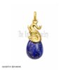 Sterling Silver Elephant Lapis Lazuli Pendant, Gold Plated Animal Charm