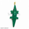 Sterling Silver Malachite Crocodile Pendant, Gold Vermeil Alligator Charm, Hand Carved Gemstone Jewelry