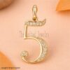 Sterling Silver Number 5 Pendant, Gold Plated Charm, Personalized Jewelry