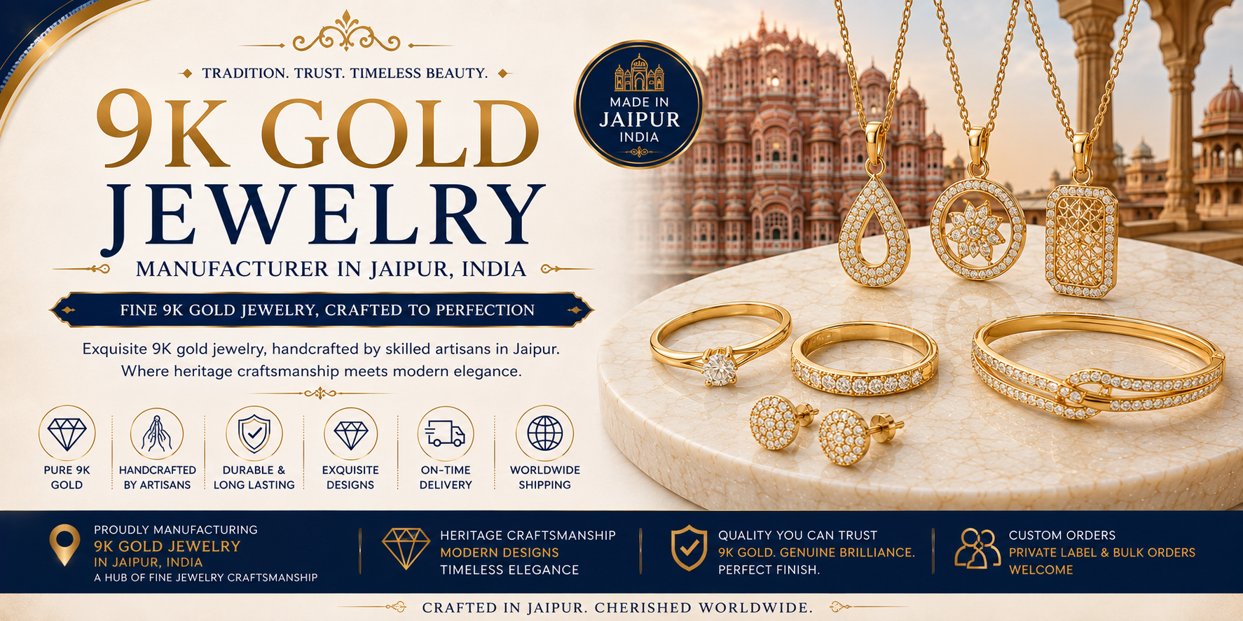 9K Gold Jewelry Manufacturer in Jaipur India The United Jewelry