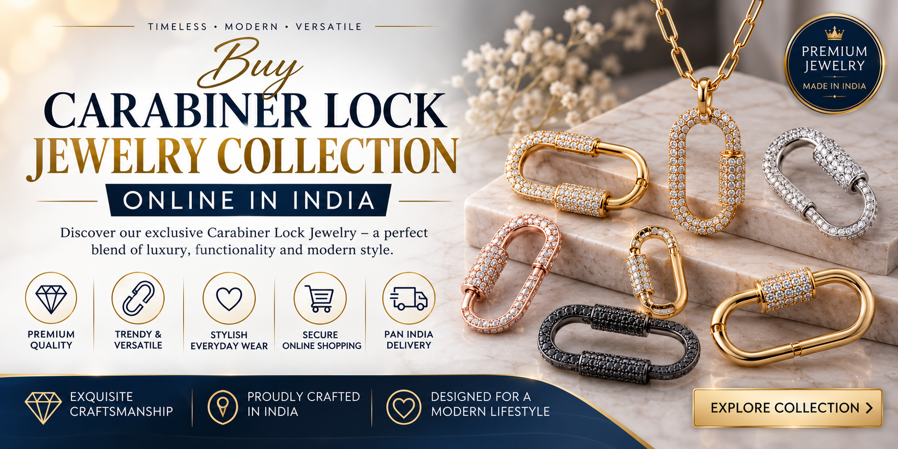 Buy Carabiner Lock Jewelry Collection Online In India