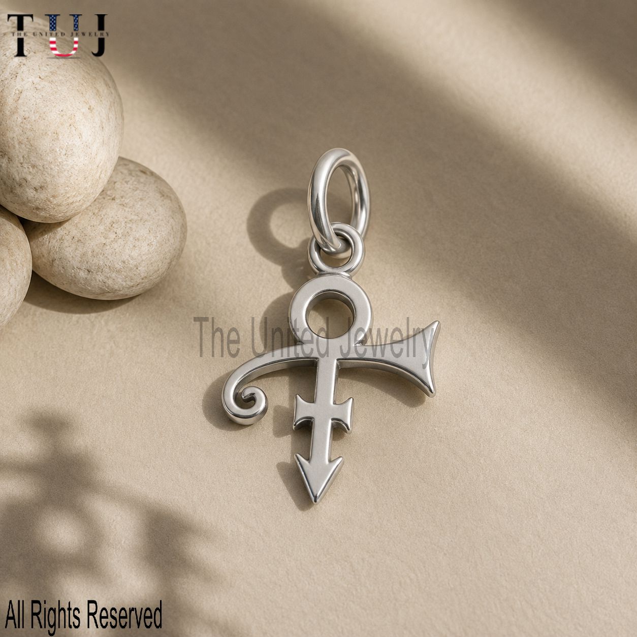 925 Sterling Silver Love Symbol Pendant | Gold Plated Music Inspired Charm
