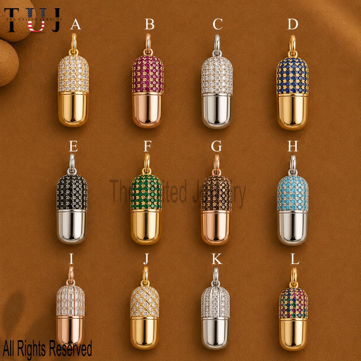 Sterling Silver CZ Pill Capsule Pendant, Gold Ash Holder Memorial Jewelry