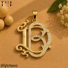 DB Moissanite Monogram Pendant, 925 Sterling Silver Gold-Plated Two-Letter Initial Charm