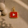 925 Sterling Silver YouTube Charm Pendant, Red Enamel Play Button Charm, Content Creator Gift, Social Media Jewelry, YouTuber Gift