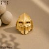 925 Sterling Silver Spartan Helmet Ring, Gladiator Warrior Statement Jewelry