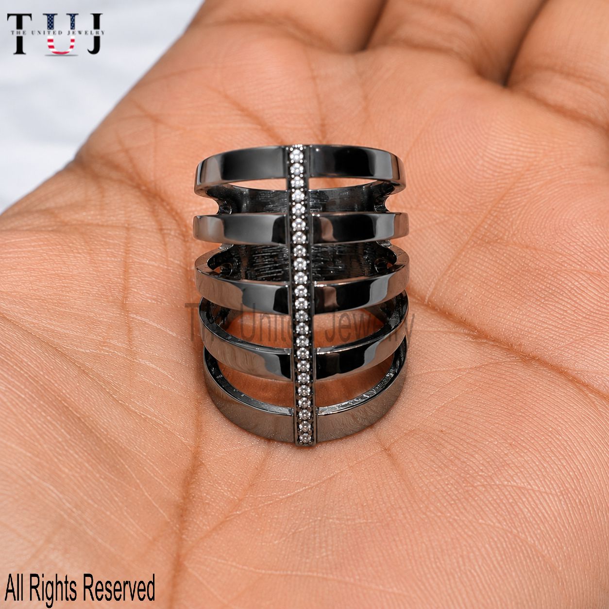 Handmade Sterling Silver Multi Band Ring | Cage Statement Jewelry