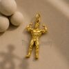925 Sterling Silver Bodybuilder Pendant, Gym Jewelry Charm, Fitness Necklace, Muscle Man Pendant