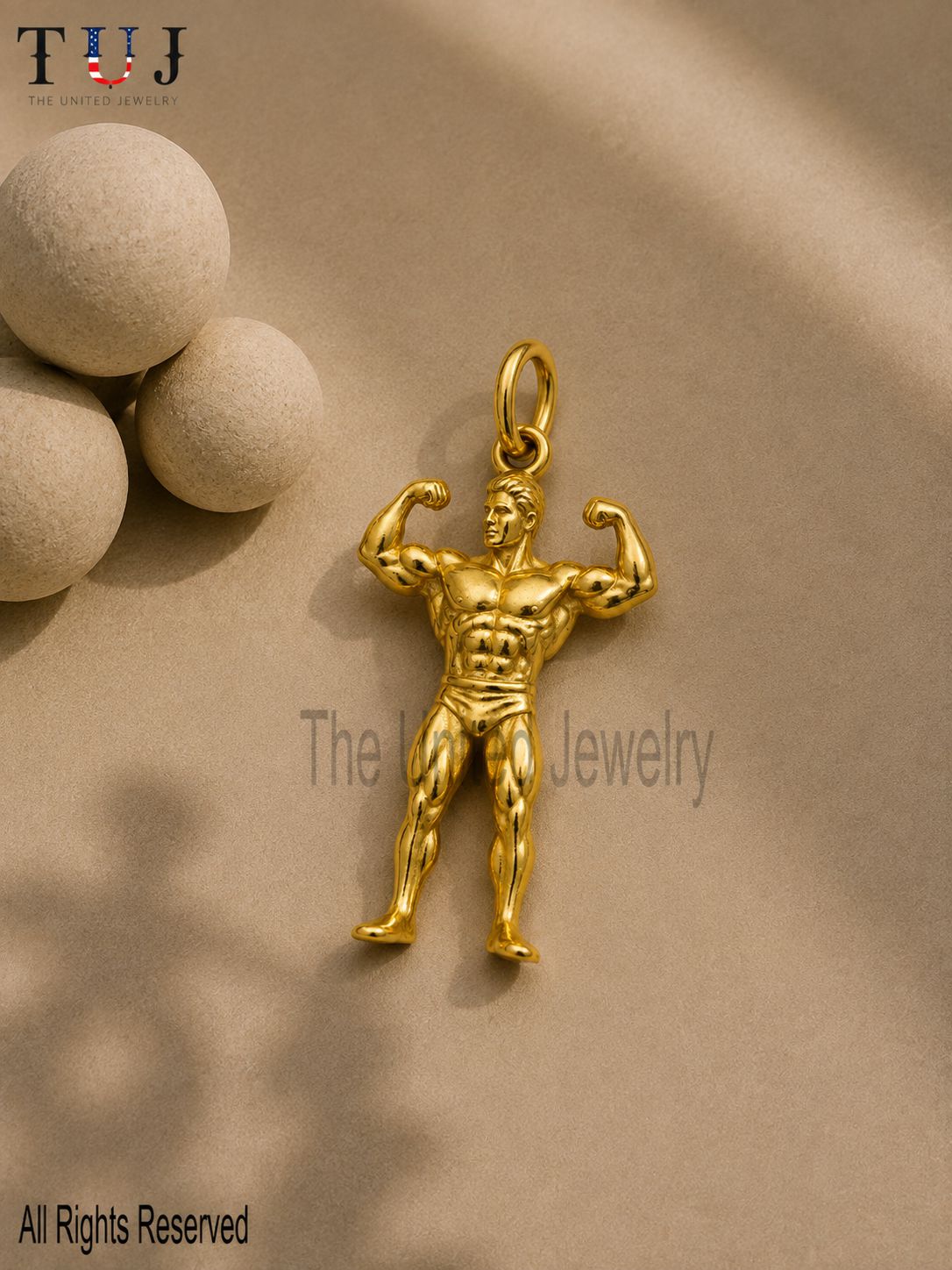 925 Sterling Silver Bodybuilder Pendant, Gym Jewelry Charm, Fitness Necklace, Muscle Man Pendant