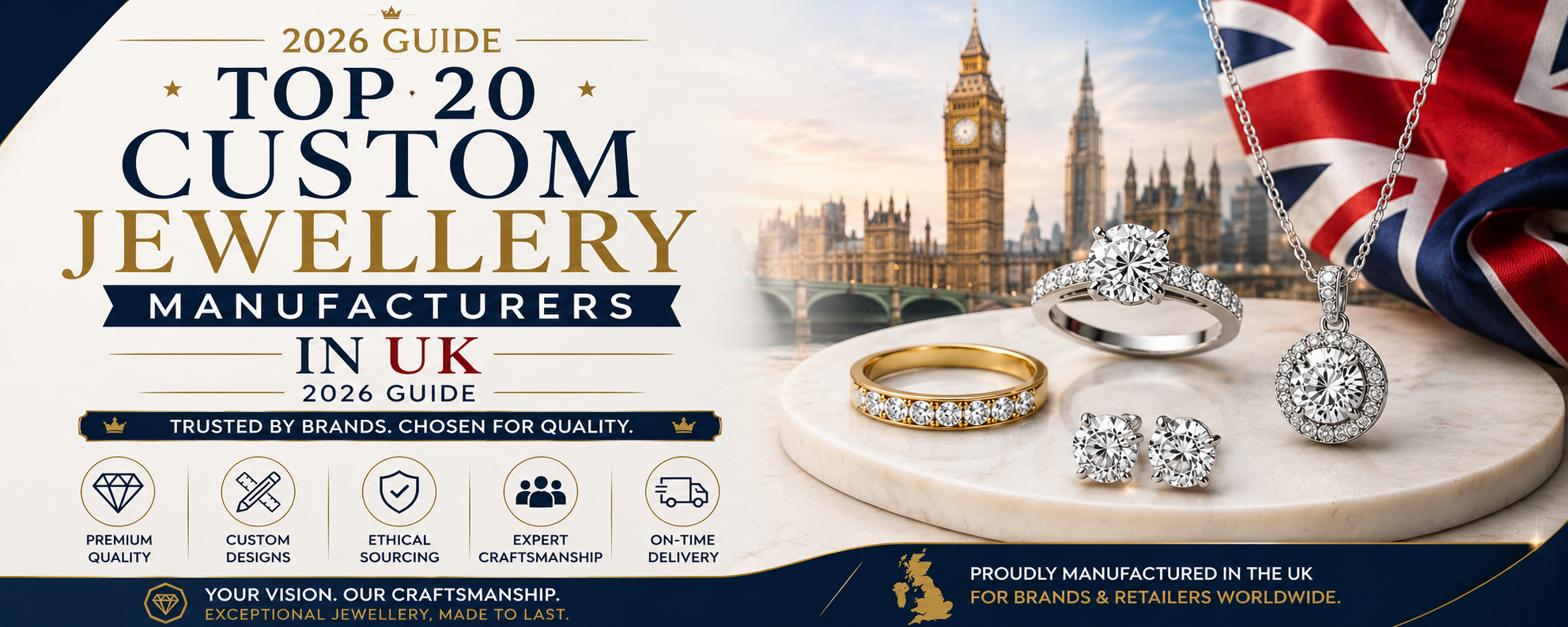 Top 20 Custom Jewellery Manufacturers in UK – 2026