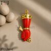 925 Sterling Silver Black Onyx Figa Hand Pendant, Gold Plated Italian Protection Amulet