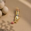 925 Sterling Silver Figa Hand Pendant, Italian Mano Fico Charm, Gold Plated Hand Necklace