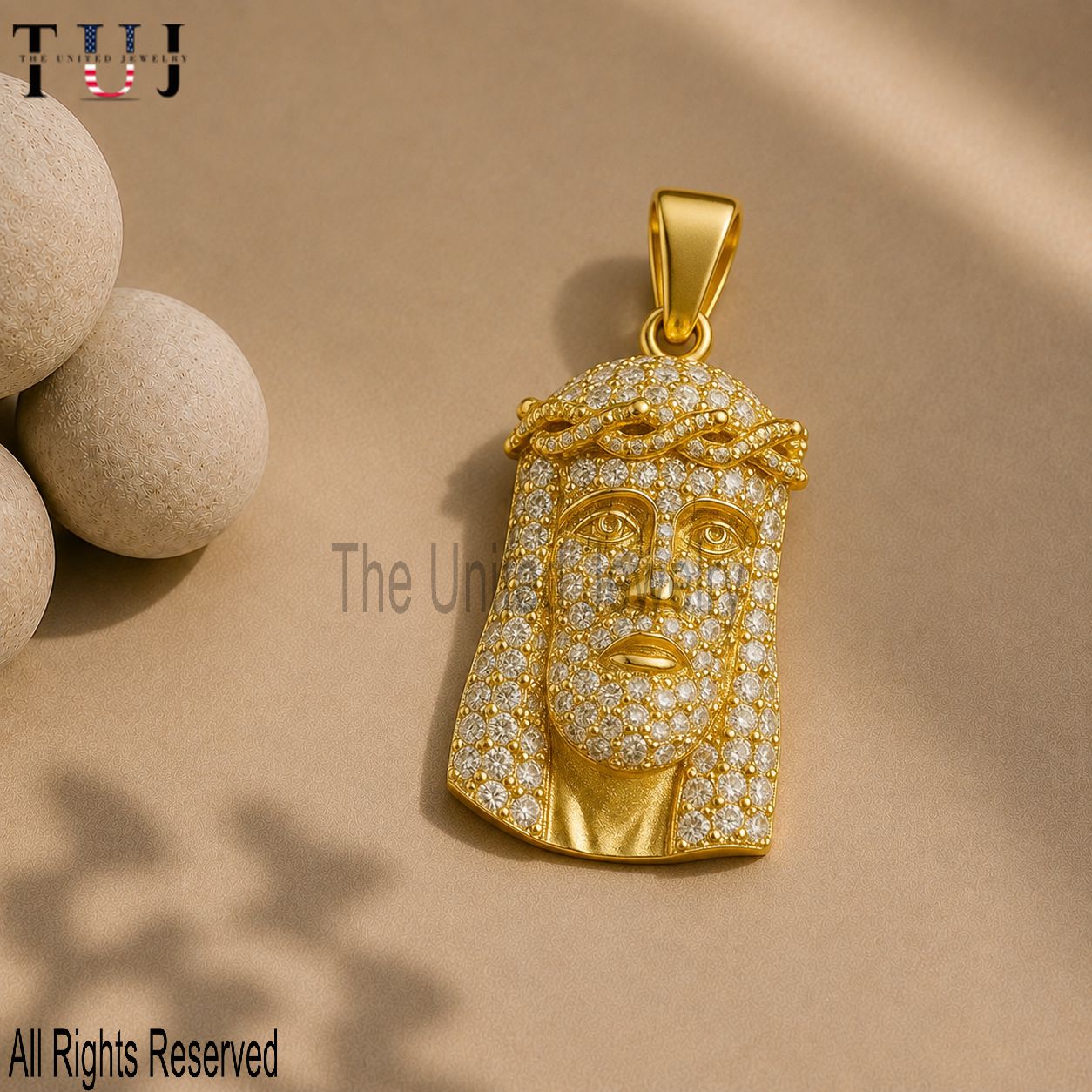 Sterling Silver Moissanite Crowned Head Pendant | Gold Vermeil Hip Hop Charm