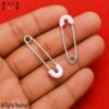 Sterling Silver Pink Enamel Safety Pin Charm