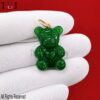 Sterling Silver Green Onyx Teddy Bear Pendant: Green Gemstone Charm