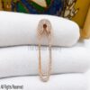 Sterling Silver Diamond Safety Pin Pendant: Modern Paper Clip Brooch