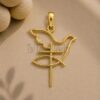 Sterling Silver Dove Cross Ichthys Pendant, Religious Faith Charm