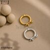 925 Sterling Silver Round Snap Bail Connector, Gold Finish Pendant Clasp, Jewelry Finding
