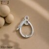 Sterling Silver Oval Charm Holder Lock, Pendant Enhancer Clasp, Jewelry Findings