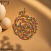 925 Sterling Silver Multicolor Rose Pendant
