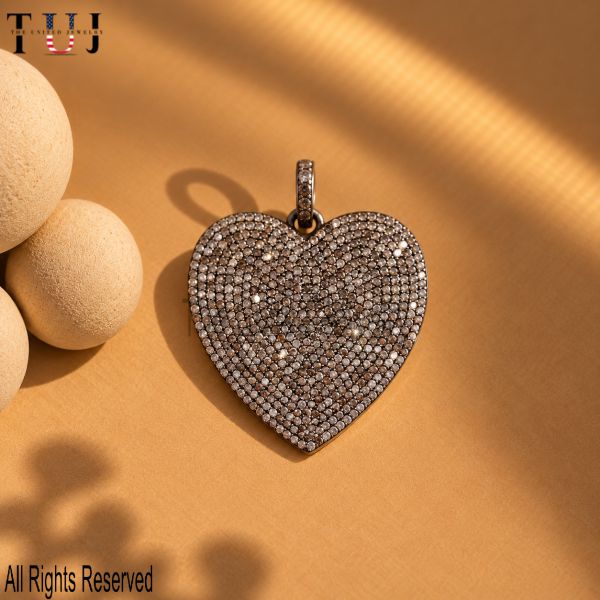925 Sterling Silver Pave Heart Pendant