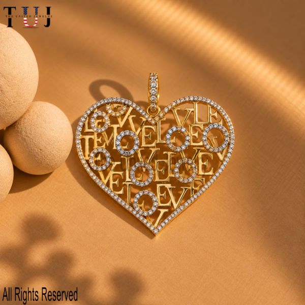925 Sterling Silver LOVE Heart Pendant