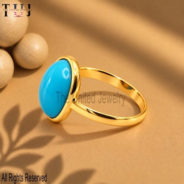 Handmade Turquoise Ring 925 Sterling Silver Jewelry