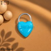 925 Sterling Silver Turquoise Heart Padlock, Blue Enamel Heart Lock, Charm Holder Clasp, Heart Jewelry Connector