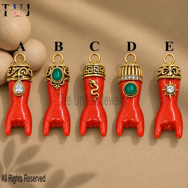Green Onyx Figa Hand Pendant, 5 Design Options, 925 Sterling Silver Gold Plated Protection Amulet