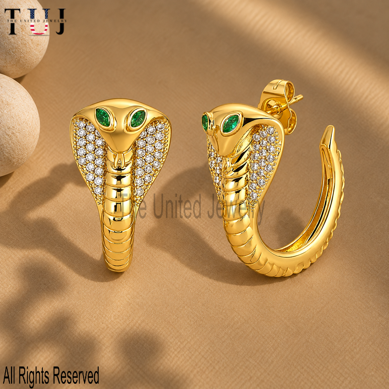 925 Silver Cobra Hoop Earrings – Gold Snake Hoops