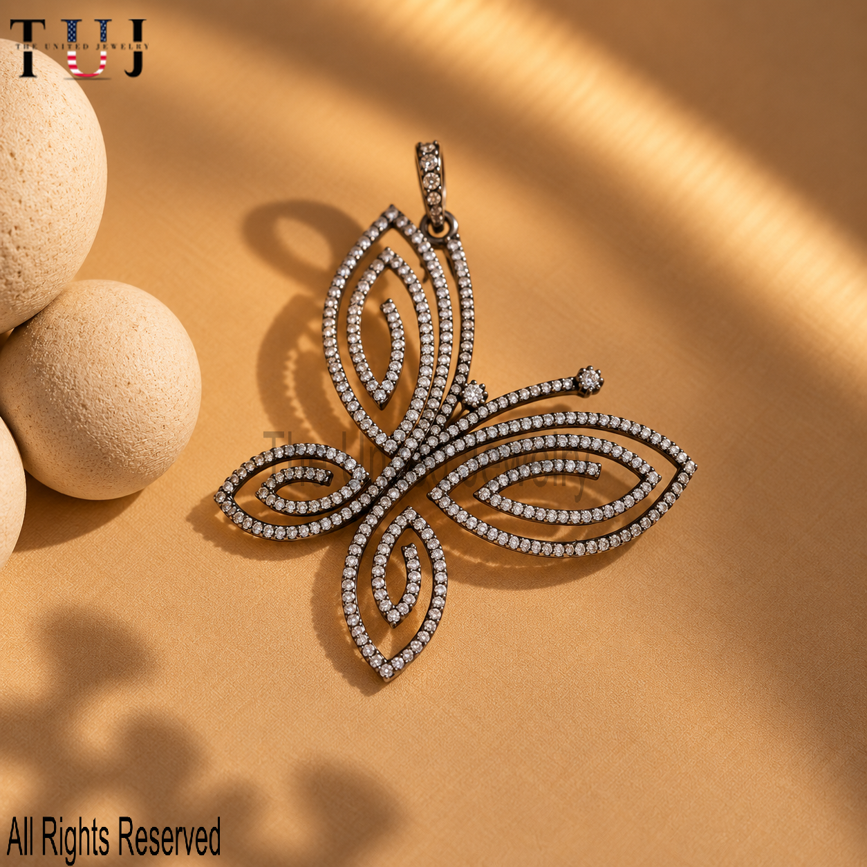 925 Silver Pave Butterfly Pendant – Sparkling Butterfly Charm