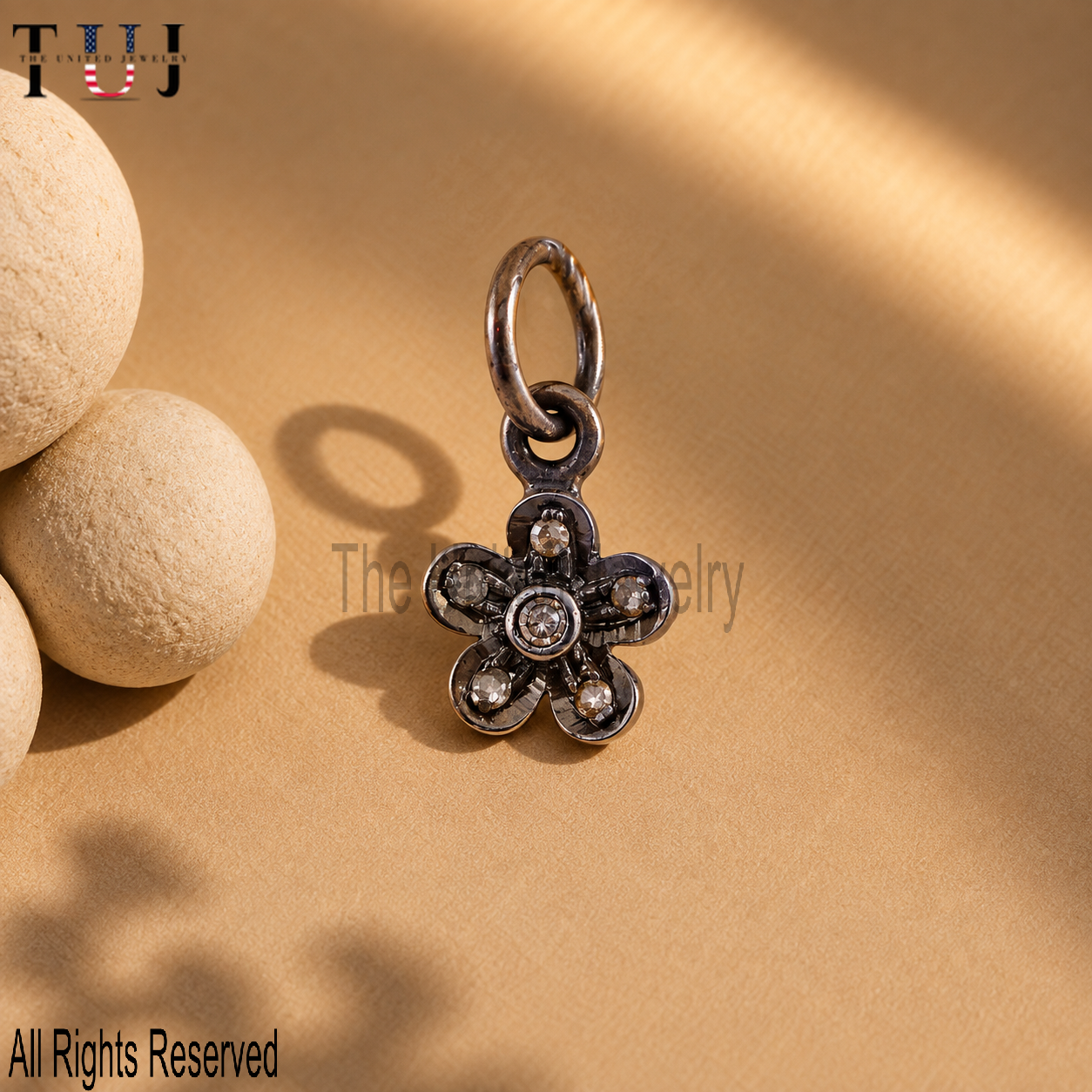 925 Silver Flower Pendant – Pave Floral Charm